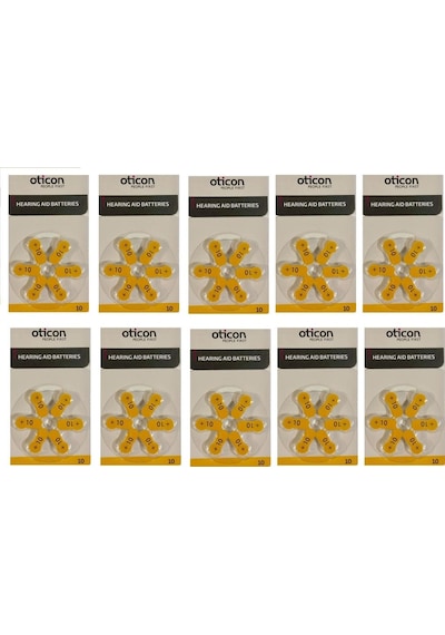 Oticon 10 Numara 1.45V İşitme Cihazı Pili 6 x 10'lu