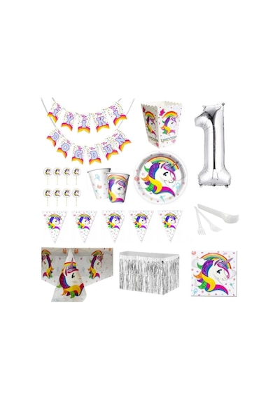 Unicorn 8 Kişilik 1 Yaş Doğum Günü Seti Diğer