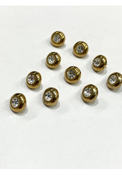 Taşlı Bluz Düğmesi / Metal Bluz Düğmesi Gold / 10 Adet /2887/ - Model 4