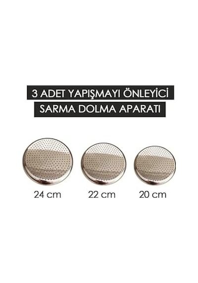 Home Dolma Sarma Altlığı Paslanmaz Çelik Yaprak Sarma Aparatı 3 Adet