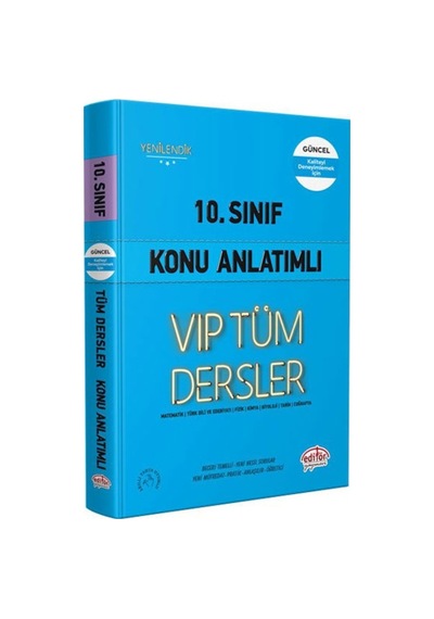 10 Sınıf Vip Tüm Dersler Konu Anlatımlı Mavi Kitap Editör Yay