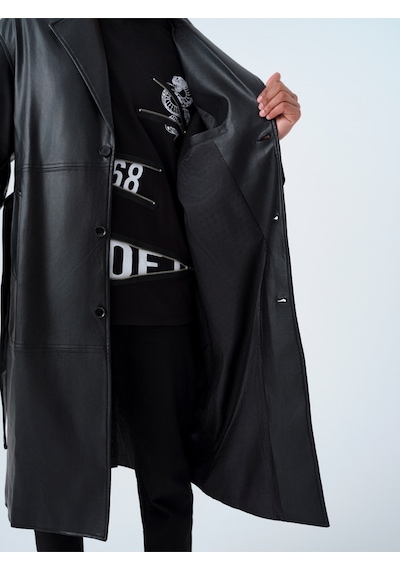 Regular Fit Erkek Trenchcoat Siyah