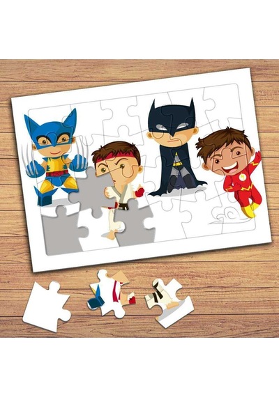 Kahraman Çocuk Balosu Çocuklara Özel Puzzle Yapboz Tablo-Sp411