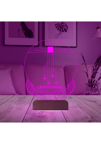 Luvivia Crypto Miner Mining Madenci Kripto Finans 3d Lamba - Masa Gece Lambası Şeffaf