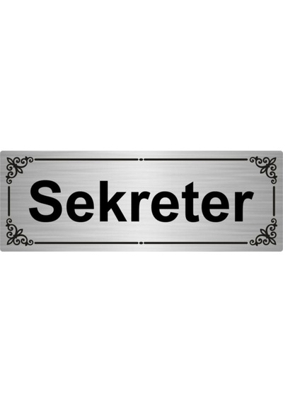 Sekreter 7x20cm Gümüş Renk Metal Yönlendirme Levhası