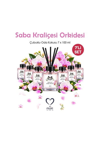Rosie Orkide 7'li Çubuklu Oda Kokusu Seti 7 X 100 Ml Zarif Ve Sofistike Çiçeksi Koku