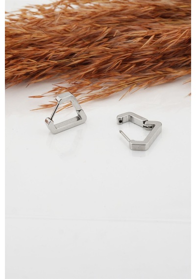 Kadın Çelik Basic Geometrik 1.5cm Üçgen Moldel Klipsli Küpe Çok Renkli
