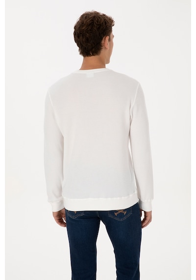 U.S. Polo Assn. Erkek Regular Fit Bisiklet Yaka Beyaz Sweatshirt 50316390-VR184