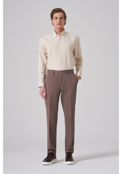 Morven Erkek Kahve Pamuk Trend Dynamic Fit Chino Pantolon 26ks003006400 Kahve