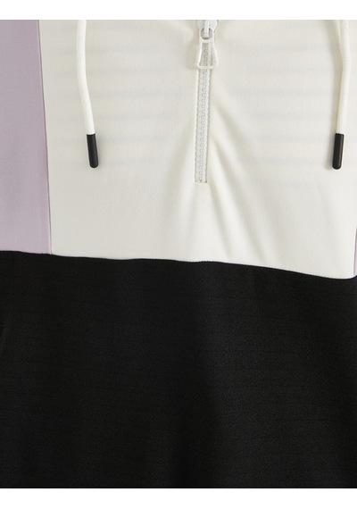Koton Kapüşonlu Renk Bloklu Sweatshirt Siyah 1kak13422ek