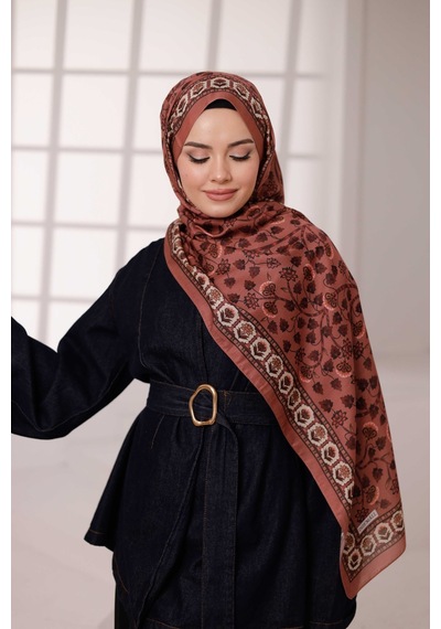Mimiyum Alya Desen Soft Şal Gül Kurusu