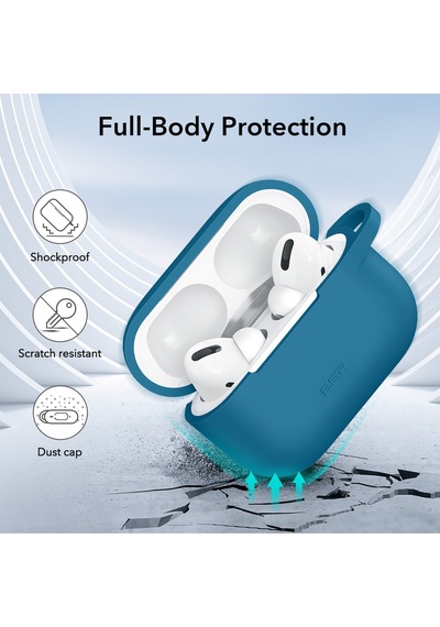 Apple AirPods Uyumlu Pro / Pro 2 Bounce Carrying Kılıf Mavi