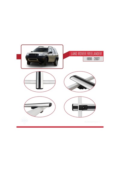 Land Rover Freelander 1998-2007 Arası İle Uyumlu Basic Model Ara Atkı Tavan Barı Gri 3 Adet