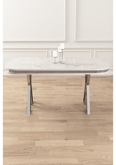 Canisa Lai Serisi 90x168 Lak Panel Beyaz Mermer Desen Krom Ayak Masa Takımı 6 Cappucino Sandalye Masa Beyaz Mermer Desen Sandalye Cappucino Canisa Lai Serisi 90x168 Lak Panel Beyaz Mermer Desen Krom Ayak Masa Takımı 6 Cappucino Sandalye Masa Beyaz Mermer Desen Sandalye Cappucino