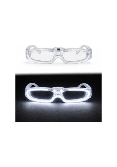Beyaz Led Işıklı Parti Gözlüğü 3 Modlu Glow Gece Eğlence Gözlüğü Diğer