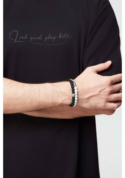 D's Damat Oversize Siyah Baskılı %100 Pamuk T-shirt 2EC14ORT05211 Siyah