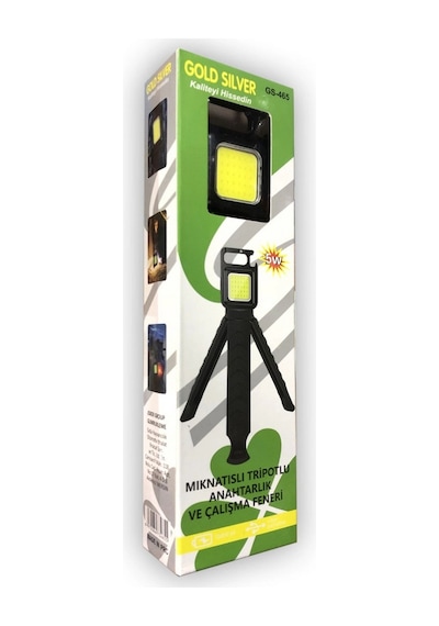 Mepa Gold Silver Gs-465 Tripotlu Usb Şarj Edilebilir Cep Feneri Najmaddin Standart