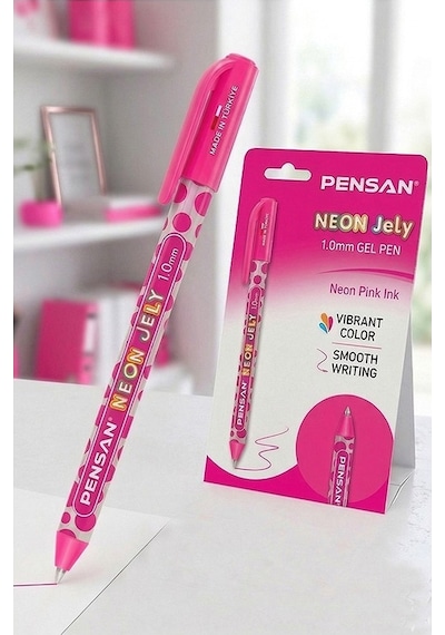 Neon Tükenmez Kalem 4 Renk Pensan Neon Jely Fosforlu Jel Pilot Kalem Siyah Defter Kalemi Yumuşak Yazım Çok Renkli