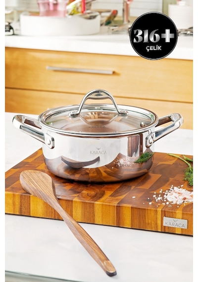 Karaca  Powersteel 3Ply 316+ İndüksiyon Tabanlı Çelik Petekli Tencere 20 Cm