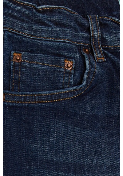 Breeze Erkek Çocuk Jean Pantolon Taşlanmış Cepli Düğmeli 9-14 Yaş, Mavi Mavi