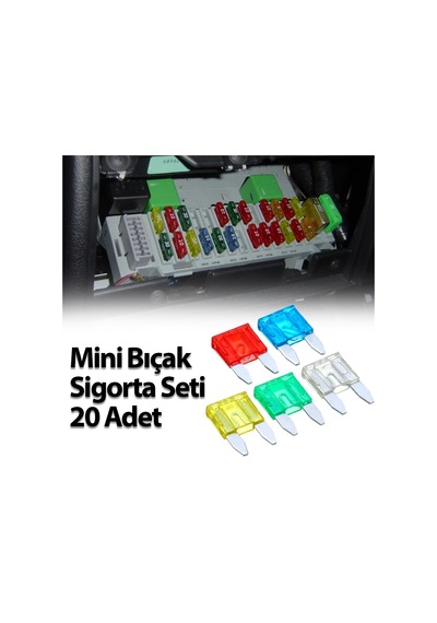 Mini Bıçak Sigorta 10 15 20 25 30 Amper 20 Adet