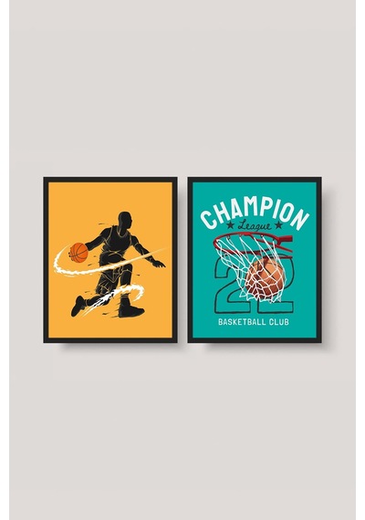 Basketbol Çerçeveli Poster Set 30x40 Cm Sku: Smgstka0d05d8af0