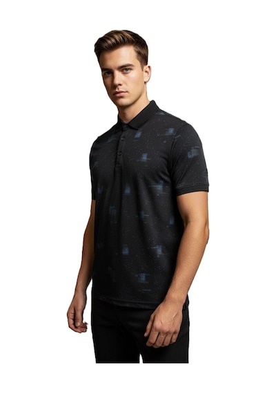 Lacaton Erkek 26-0307 Polo Yaka Lacos T-shirt Siyah Siyah
