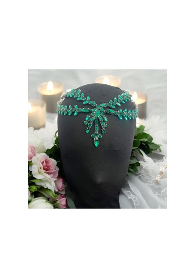 Alınlık Gelin,kına,nişan,söz,after,bride,party Taç Yeşil - 729058546 Yeşil