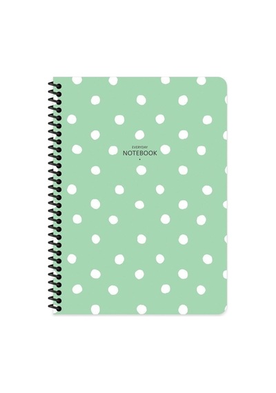 16.5x22.5 Çizgili Defter Puantiye - Yeşil Çok Renkli