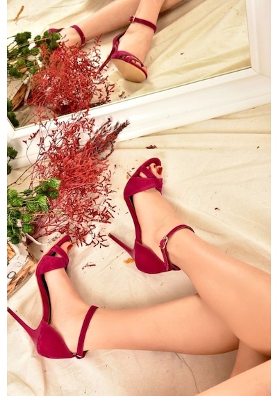 Fox Shoes Fuşya Süet Kadın Topuklu Ayakkabı B922113702
