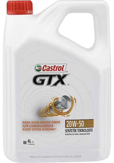 2 Adet Castrol Gtx 20w-50 Motor Yağı 4l