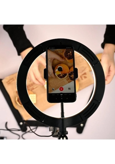 Vilya Profesyonel 10inç Çalışma Masası Işığı Masa Ürün Çekim Led Işıklı Telefon Tripod Standı