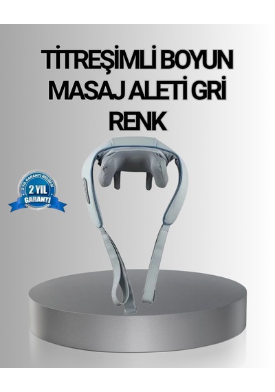 Titreşimli Boyun Masaj Cihazı Isı Terapili Şarjlı Vnb-01 Ergonomik U Tasarım - Lisinya Gri