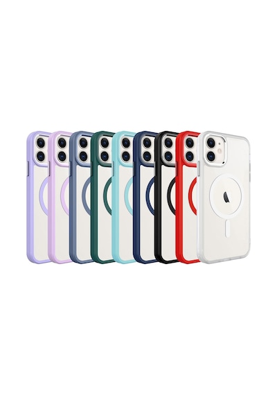 Apple Uyumlu iPhone 11 Kılıf Wireless Şarj Özellikli Zore Krom M-safe Silikon Kapak Lacivert