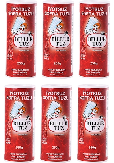 Billur Tuz İyotsuz Tuzluklu 6 x 250 G