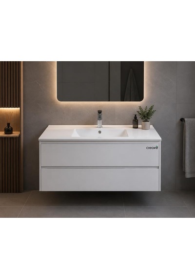 Creavit Kohler 91 Cm Dolap Uyumlu Etajerli Lavabo 1.kalite Kh091.02 Beyaz