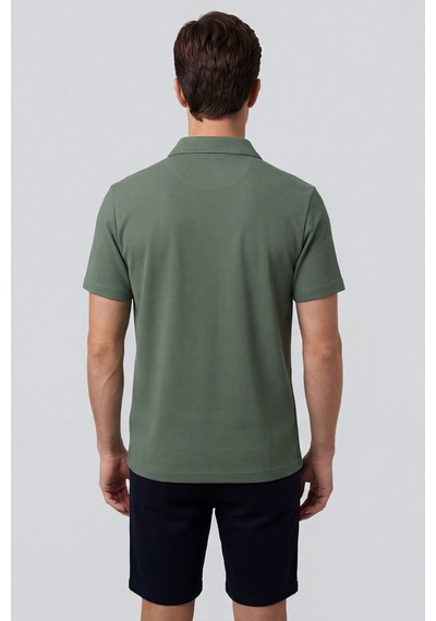 Açık Yeşil Rahat Form Yumuşak Dokulu Polo Yaka Erkek T-shirt - 88496 Camel