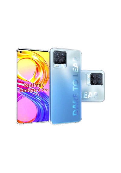 Rba Aksesuar Realme 8 Pro Kılıf Rba Süper Silikon Kapak - Renksiz Çok Renkli