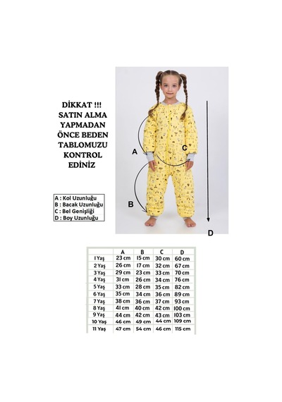 Cantoy Kız Erkek Çocuk Kalın Elyaf Dolgulu Premium Kalite 2.5 Tog Desenli Uyku Tulumu Sarı - Kahverengi