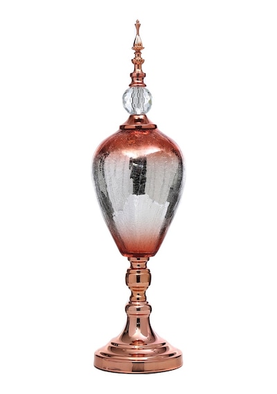 Vitale Sultan Bronz Kapaklı Vazo 24x15x49 Cm Ak.je0035