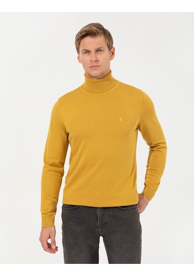 Pierre Cardin Erkek Hardal Triko Kazak 50257158-vr072 Hardal