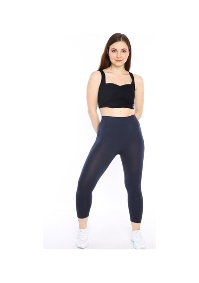 Escetic Kadın Spor Orta Gri Kısa Tayt, Yumuşak Kumaş-4304 - Xs/s