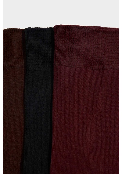 Defacto Erkek 3lü Uzun Çorap H1024axnsbr2 Bordo-br2