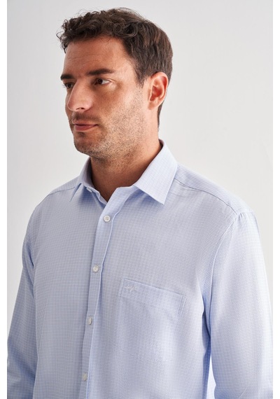 İmza Koyu Mavi Sert Yaka Uzun Kol Cepli Comfort Fit Classic Gömlek 1004255163 Koyu Mavi
