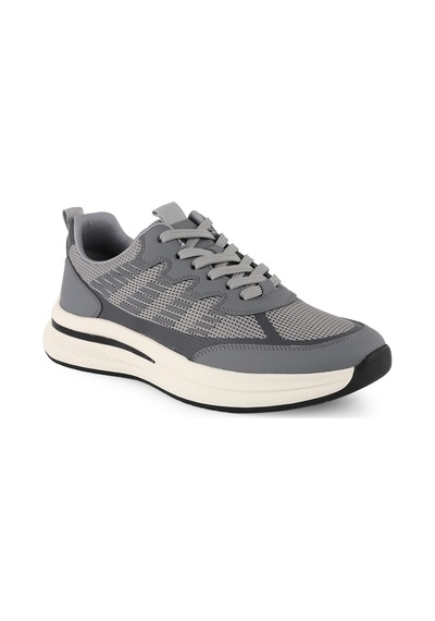 LBR H1135 Ea Nefes Alabilir Örme Triko Kumaşlı Bağcıklı Kalın Eva Taban Günlük Sneaker GRİ