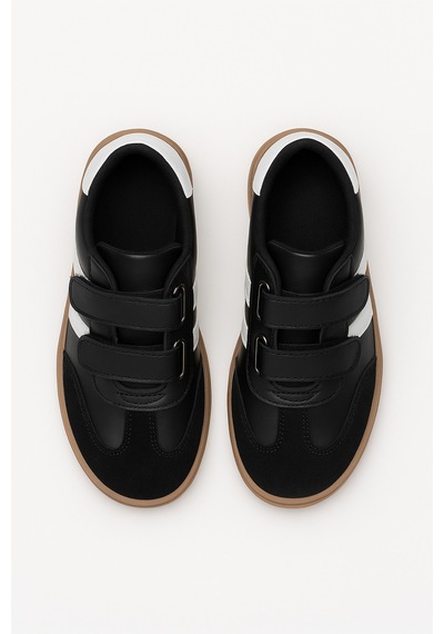 N Moda Cool Kids Retro Tarz Cırtlı Çocuk Spor Ayakkabı Konforlu Ve Şık Günlük Sneaker Siyah