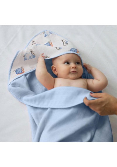 % 100 Pamuk Müslin Kurulanma Örtüsü - Bebe Lapin Towel818