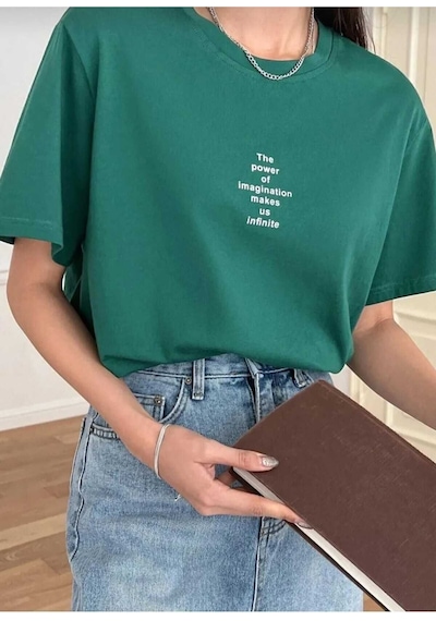 Kozia Outdoors Malkoçbey The Pover Baskili Oversize Unisex Basic T-shirt Yeşil