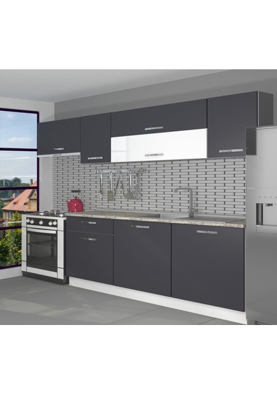Decoraktiv Ekol 240 Mdf Hazır Mutfak Dolabı - Tezgah Dahil - Antrasit