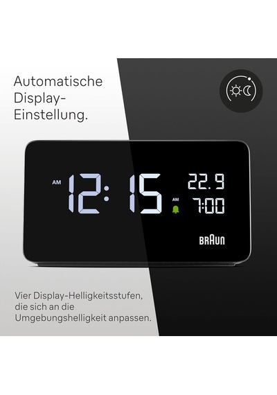 Braun Dijital Çalar Saat, Lcd Ekranlı, Diğer Cihazları Şarj Etmek İçin 2 X Usb-c Bağlantısı, Saat Ve Tarih Gös